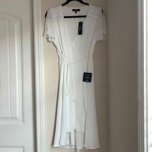 Lulus ‘Rise to the Occasion’ white wrap dress